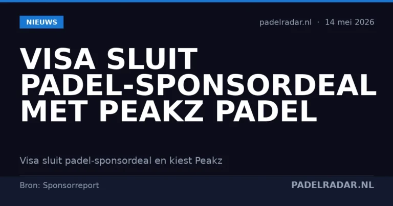 Visa sluit padel-sponsordeal met Peakz Padel