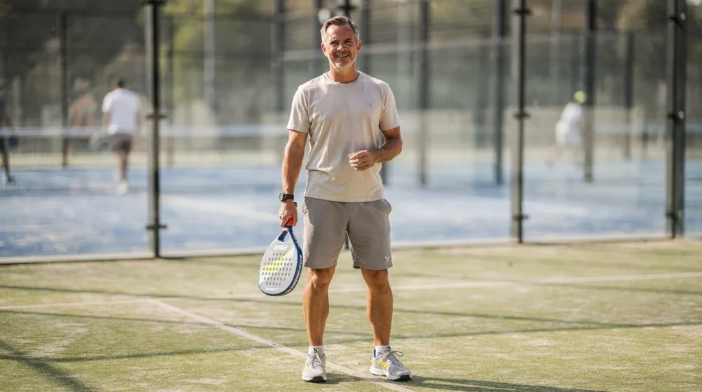 Spelers die zelfvertrouwen uitstralen tijdens een padelwedstrijd